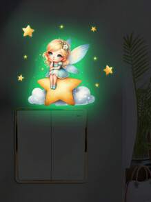 2 Sheets Removable Switch Stickers Glow In The Dark Wall Sticker Glow In The Dark Butterfly Fairy Wall Sticker For DIY Home Decor Switch Decoration ﻿ Gifts Birthday Graduation Personalised Stickers - Multicolor - View 9