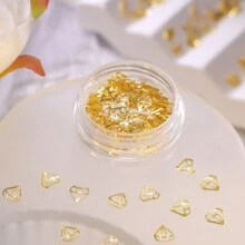 5g Golden Jar Nail Art Accessories Moon Star Heart Diamond Shell And Other Small Accessories In Various Shapes, 9 Jar Optional Accessories Nail Art Golden Accessories Accessories For Nail Art Design Nail Art DIY Essential