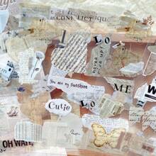 6 hojas de pegatinas de collage de frases en inglés - suministros para scrapbooking y manualidades DIY, paquete de pegatinas decorativas para diarios y cuadernos - Multicolor - Ver 5