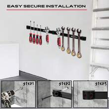 Magnetic Tool Holder Storage Organizer: 7-Piece Garage Wall Mount Rack Organization Strip Power Magnet Organizers Mounted Workbench Board Slatwall Van Hanger - 1 - View 3