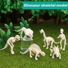 6/12pcs Assorted Dinosaur Fossil Skeleton Toys - Plastic Dino Figures In Cream, Archaeological Excavation Dinosaur Skeleton, Simulation Educational Toy, Ideal For Party Favors, Birthday Decor & Educational Digging Activities, Dinosaur Toys, Thanksgiving/Halloween/Birthday/New Year Gifts,Dinosaur,Dinosaur Toys,Dinosaur Toy,Bug Terrarium,Life Cycle,Kids Party Decor