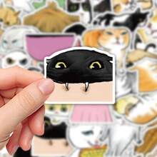 60 Stück lustige Katzen Aufkleber: Dumme Katzengesicht Memes, wasserfeste Graffiti Aufkleber, geeignet für Scrapbooking DIY Dekorationen, Handy- & Computerdekor, tolle Lernmaterialien & Geschenke für Jungen und Mädchen