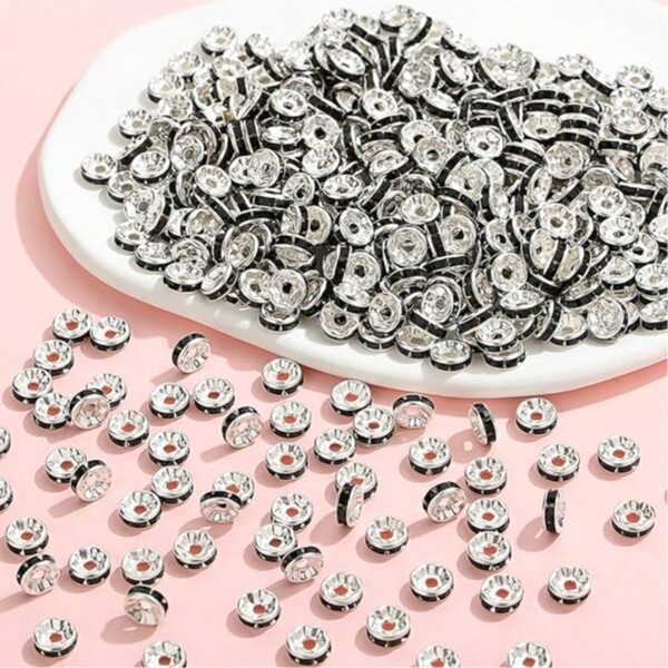 100 piezas Cuentas espaciadoras de cristal de 8mm para hacer joyas, pulseras, collares