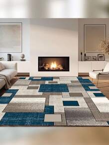 Machine Washable Runner Rugs Non Slip Non Shedding Carpet Area Rugs With TPR Rubber Backing, Low Pile Rugs For Indoor Bedroom Bathroom Living Room Aisle Hallway Balcony Entryway,Foldable Washable Non-Shedding Rug,Influencer Carpet - 藍色 - 查看 8