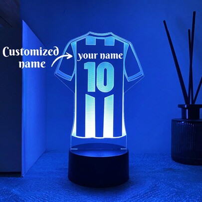 1pc Personalized Touch Sensor 3D Football Jersey Night Light, 7-Color Changing Decorative Lamp, Birthday/Holiday Gift For Football Fans