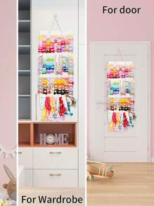 1 pezzo Grande borsa per accessori per capelli da donna, supporto organizzatore per gioielli per fasce, fermagli, lacci, tasca da appendere al muro, adatta per uso quotidiano, porta occhiali, beige, ideale per feste di genere, compleanni, matrimoni, feste, il regalo perfetto per colleghi, amici e familiari, ritorno a scuola