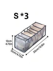 Minimalist Mesh Storage Box, Lightweight Versatile Wardrobe Container With Grids Minimalist Polyamide Foldable Sock Underwear Organizer Divider For Home Underwear Storage Box, Transparent Mesh Clothes Storage Box, Multi-Grid Foldable Drawer Organizer, Closet Organizer & Storage, Underwear Compartment Organizer Socks Underwear Storage Box Drawer Storage Organizer Bagorganization And Storage Organizer Storage Containers Storage BinsDrawer Organizer For Clothingwardrobe Storagecloset Dividerscloset Dividers For BedroomDormSweaterPants Jeans - Grey - View 18