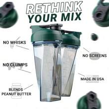 HELIMIX 2.0 Vortex Blender Shaker Bottle Holds Upto 28oz |   No Blending Ball Or Whisk |   USA Made |   Portable Pre Workout Whey Protein Drink Shaker Cup |   Mixes Cocktails Smoothies Shakes |   Top Rack - Evergreen - 查看 2