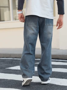 Jeans en denim lavé pour adolescents, nouveau pantalon casual à jambe droite pour garçons adolescents au printemps