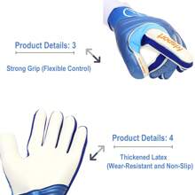 Soccer Goalie Goalkeeper Gloves Youth Adults, High Performance Goalkeeper Gloves, Breathable Soccer Gloves With Strong Grips Palms - Multicolor - View 4