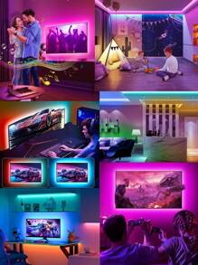 1PC RGB LED Strip LightsTV Background Decorate With 3-Key Controller - USB Powered, 5V 5050 For Home Decor, Living Room, Bedroom, TV Backdrop - Multicolor Party Home Decoration