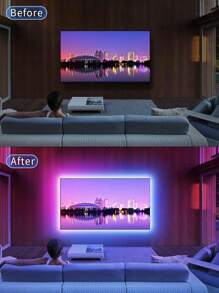 1PC RGB LED Strip LightsTV Background Decorate With 3-Key Controller - USB Powered, 5V 5050 For Home Decor, Living Room, Bedroom, TV Backdrop - Multicolor Party Home Decoration