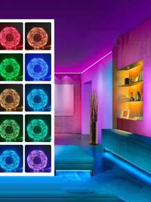 1PC RGB LED Strip LightsTV Background Decorate With 3-Key Controller - USB Powered, 5V 5050 For Home Decor, Living Room, Bedroom, TV Backdrop - Multicolor Party Home Decoration