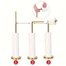 Giá treo giấy vệ sinh đứng bằng thép không gỉ, đặt sàn, giá treo giấy vệ sinh đứng trên sàn nhà tắm, không cần đục lỗ, giá treo giấy vệ sinh đơn, trang trí phòng tắm tại nhà, dụng cụ sắp xếp phòng tắm, trang trí mùa thu, trở lại trường học - Vàng - Xem 5