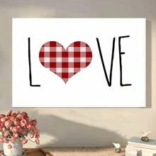 1 Pc Valentine's Day Wall Art Wooden Framed Canvas Painting -  Thickness 2.25cm/0.9inch,Home Gift Decoration, Room Decoration Aesthetic, Wall Decoration Art, Perfect Gift, Autumn And Winter Wall Decoration, Living Room Decoration, Bedroom Decoration, Kitchen Decoration, Entry Decoration, Bathroom Decoration, Direct Wall Painting, High Quality Wall Painting Poster