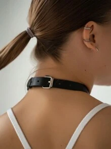 Conjunto de lencería Bondage sujetador de PU, correa de bondage y arnés pectoral para ropa gótica de mujer y accesorios