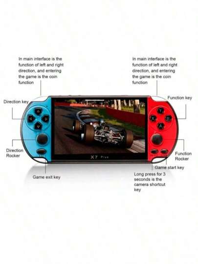 Videogame Portatil X7 PLUS Tela 5.5" PSP +5000 Jogos Retro 8GB,Console de Mão Memoria Expansivel