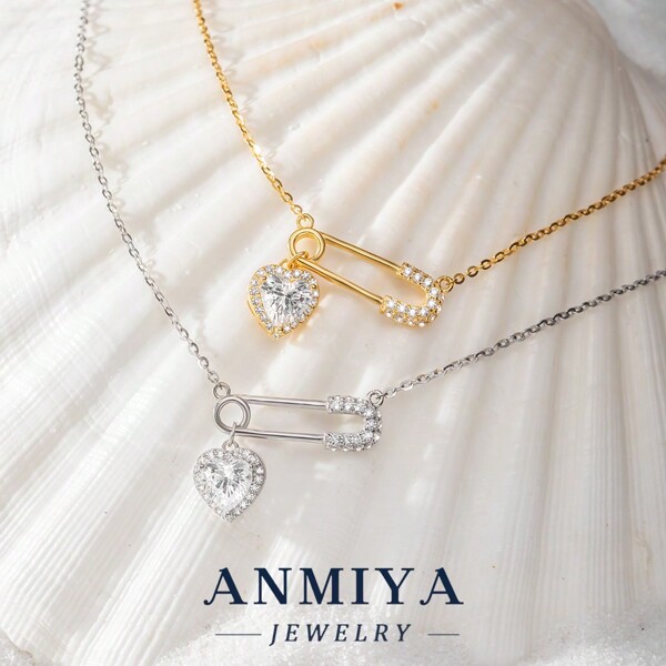 Colgante con diseño de corazón único y de moda de S925, regalo ideal para niñas