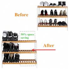 12/24Pcs Shoe Slots Organizer Adjustable Shoe Stacker Space Saver Double Deck Shoe Rack Holder Shoe Stack For Closet Organization - Black - View 7