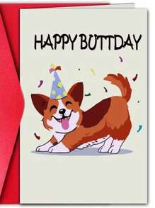 1pc Fun Birthday Card, Send Him Her, Dog Humor Birthday Card, Cute Dog Birthday Card, Dog Owner Birthday Card, Dog Happy Birthday Card To You