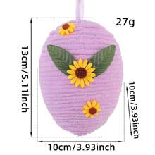 1pc Easter Egg Decorative Ornament, Size 10*13/10*14cm, Creative DIY Woven Faux Egg Decor, Suitable For Indoor, Garden Tree, Party Easter Prop