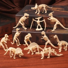 6/12pcs Assorted Dinosaur Fossil Skeleton Toys - Plastic Dino Figures In Cream, Archaeological Excavation Dinosaur Skeleton, Simulation Educational Toy, Ideal For Party Favors, Birthday Decor & Educational Digging Activities, Dinosaur Toys, Thanksgiving/Halloween/Birthday/New Year Gifts,Dinosaur,Dinosaur Toys,Dinosaur Toy,Bug Terrarium,Life Cycle,Kids Party Decor