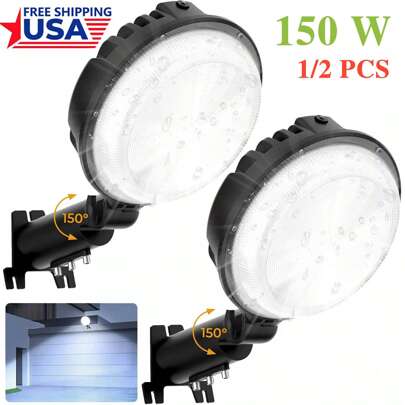 LED Barn Light, 150W 20000LM Yard Area Lights Dusk To Dawn Outdoor Lighting With Photocell 6500K Adjustable Angle Daylight IP66 Waterproof Street Lights For Security/Farmhouse/Garage, Outdoor Garden Lighting For Pathway, Yard, Patio