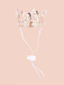 1pc Pet Birthday Crown Hat, Cat Birthday Crown Hat, Dog Birthday Crown Hat, Cat & Dog Pearl Crown Hat