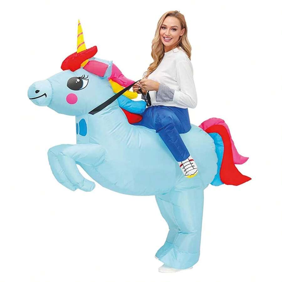 Disfraz inflable para adultos, disfraz de unicornio, disfraces inflables para mujeres y hombres, disfraz de unicornio a caballo, disfraces de unicornio divertidos y elegantes, disfraces hinchables para Halloween