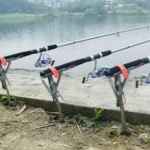 1pc Red Hanging Rod Holder With Foldable Design And Stable Ground Support, Allows Hands-Free Fishing