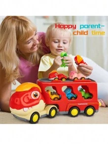 儿童玩具消防车双层仓储货车工程车警车仿真玩具汽车模型套装男孩女孩礼物 - 彩色 - 查看 15