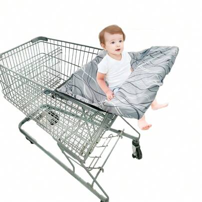 ICOPUCA Shopping Cart Cover For Baby Cart Covers Girl And Boy Grocery Cart Cover For Baby High Chair Cover Cart Cover Portable Universal Fit-Gray