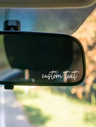 1pc Adesivo de carro personalizado Adesivo engraçado para espelho retrovisor, Adesivo de texto personalizado, para carro, laptop, garrafa de água, etc. -, Etiqueta DIY fácil de aplicar, Adesivo de vinil