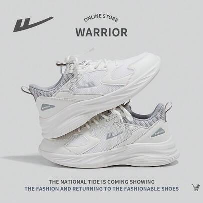 WARRIOR 1 đôi giày thể thao buộc dây unisex, chất liệu lưới thoáng khí, nhẹ, giảm sốc, chống trượt, bền bỉ, giày thể thao cổ thấp ngoài trời phong cách thường ngày.