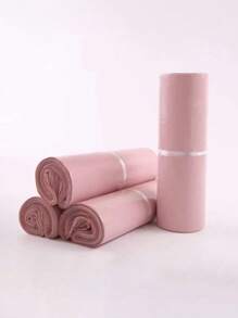 100pcs/50pcs/20pcs/10pcs Thickened Waterproof Solid Color Packaging Bags, Minimalist Multi-Functional Bags, Suitable For Office, Shipping And Mailing - Pink - View 6