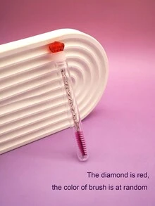 1/3/5/7pcs Diamond Crystal Handle Mascara & Eyebrow Brush Set With Tube, Lash/Brow Grooming Makeup Brushes, Independent Packaging, Travel-Friendly Cosmetic Tool - Pink - View 10