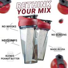 HELIMIX 2.0 Vortex Blender Shaker Bottle Holds Upto 28oz |   No Blending Ball Or Whisk |   USA Made |   Portable Pre Workout Whey Protein Drink Shaker Cup |   Mixes Cocktails Smoothies Shakes |   Top Rack - 酒紅色 - 查看 2