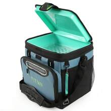Titan 24 Can Zipperless Soft Sided Cooler, Green Titan By Artic Zone Zipperless Cooler Made Of 200x300D Polyester Ripstop With Clear Matte TPE Coating Features A Flip-Open Lid And Triple Layer ColdBlock Base To Shield Against Mud, Sand, Snow, - 24 - View 4