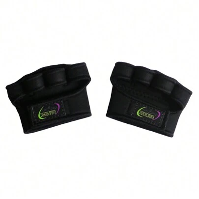 Luva de Treino Multiuso para Academia Meia Luva de Neoprene Preto