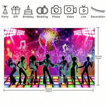 Disco Party Graduation Party Background Cloth With Shiny Neon Stage Tapestry, Party Decoration, Home Party Scene Decoration