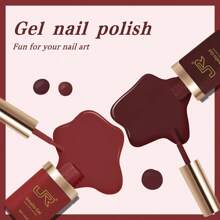 JR JR 6pcs 16ml Gel Nail Polish Set Including Red Pink Nude Gel Polish Kit UV LED Soak Off Polish Home DIY Top Coat Base Coat Gifts For Girl