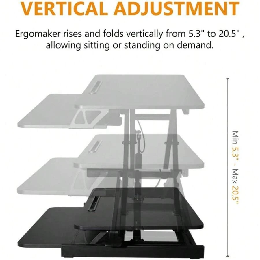 Deluxe Edition Height Adjustable Standing Desk Converter - 81cm (32 ...