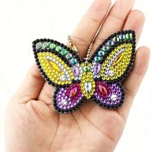 SNA 5-Piece 2025 New Style Diamond Painting Butterfly Keychain Kit, Christmas Valentine's Day Mother's Day Birthday Gift