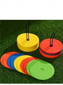 10 piezas/20 piezas Marcadores planos para suelo, conos de entrenamiento de fútbol, vallas de entrenamiento, suministros de entrenamiento de velocidad y agilidad, artículo imprescindible para volver al colegio y festivales deportivos