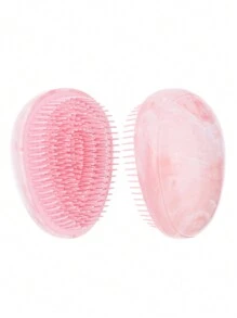 1 Pack Mini Cute Egg Shape Hair Brush Portable Scalp Massage Comb Anti-Tangle Cushion Comb Suitable For Portable Hair Salon Comb Detangling Comb Hair Styling Comb All Hair Types