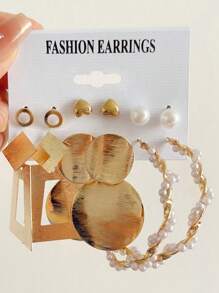 Simple Exaggerated Elegant Metal Geometric Stud Earrings, Perfect For Vacations, Dates, Gifts And Everyday Wear