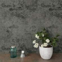 1 卷复古灰色水泥图案接触纸，可移除家居装饰自粘墙纸，适用于家庭、厨房、卧室、客厅装饰、现代简约风格墙贴 - 深灰色 - 查看 3