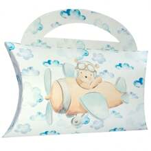 20 Aviator Teddy Bear Theme Boxes Without Personalization - Blue - View 2