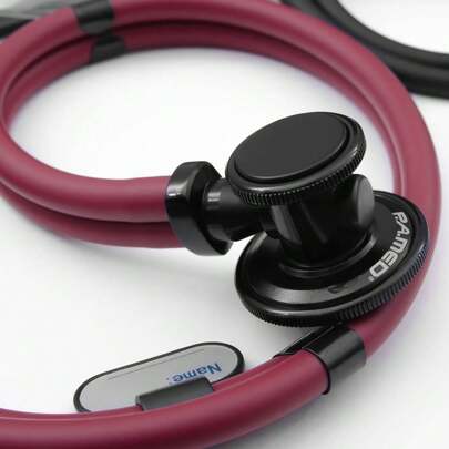 Estetoscópio Linha Black PA MED Rappaport com Olivas e Película do Diafragma de Reserva BORDO BLACK