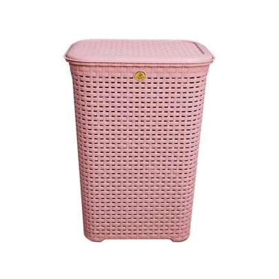 Cesta organizadora de ropa sucia con tapa de plástico